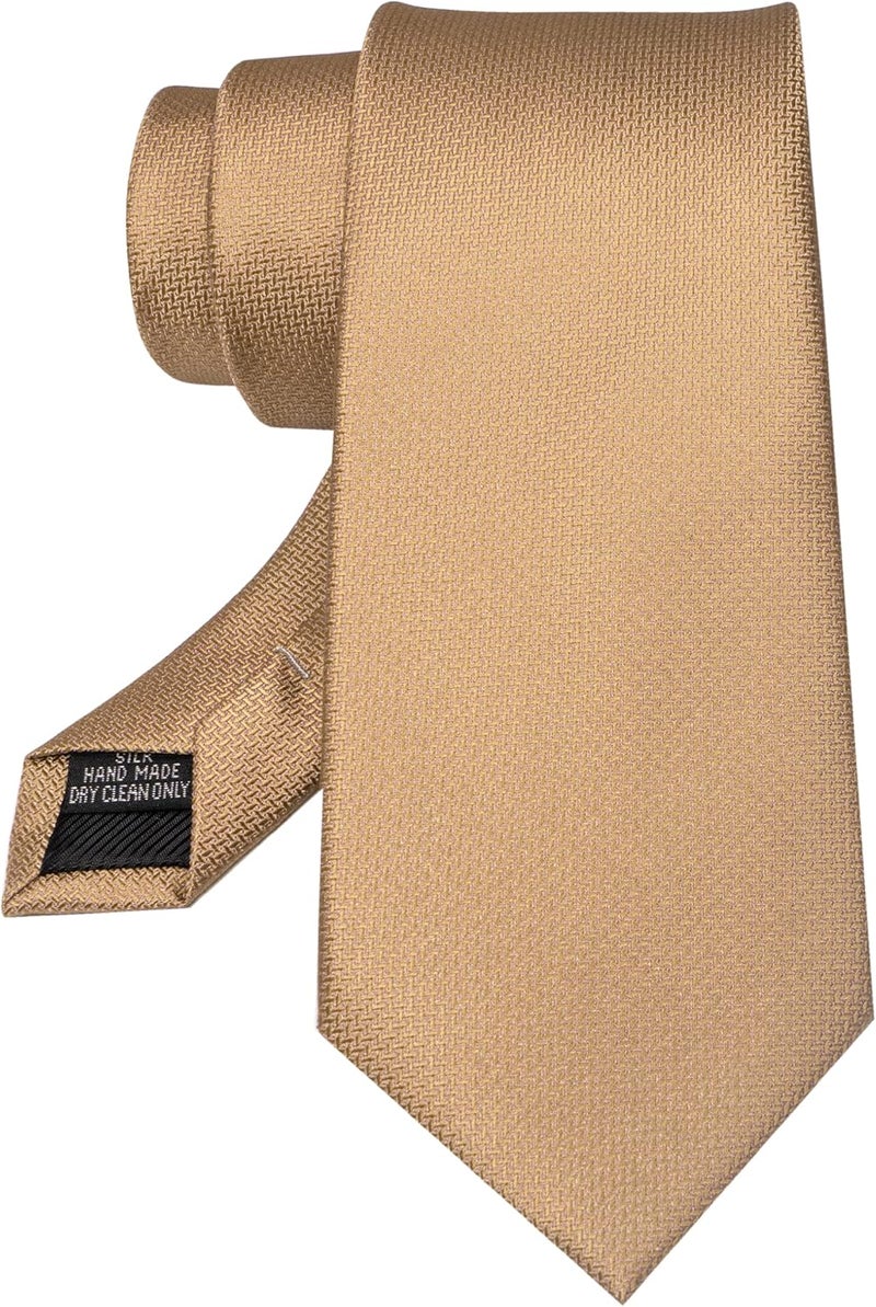 RBOCOTT Silk Stripe Plaid Tie and Pocket Square with Tie Clip Sets for Men - Image 4
